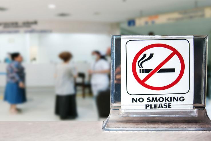 No smoking sign in a clinic