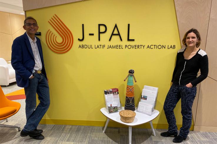 Abhijit Banerjee and Esther Duflo at the J-PAL Global office