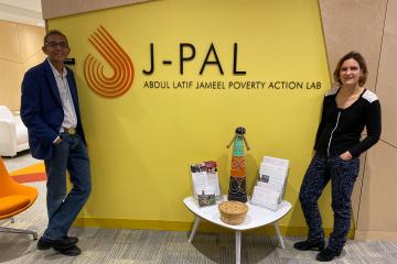 Abhijit Banerjee and Esther Duflo at the J-PAL Global office